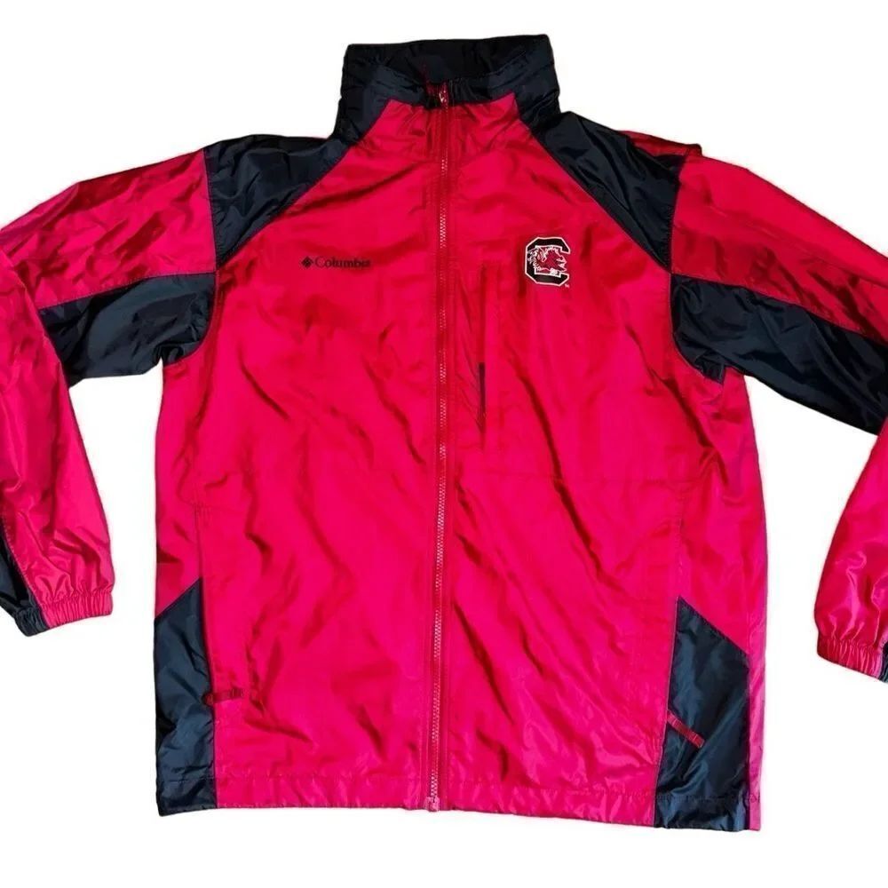 Columbia Men's USC Carolina Gamecocks Football Optional Hood Windbreaker -Medium